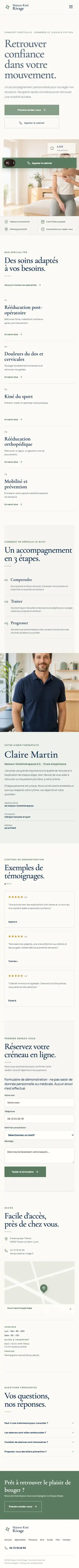 Prototype documenté Maison Kiné Rivage, version mobile