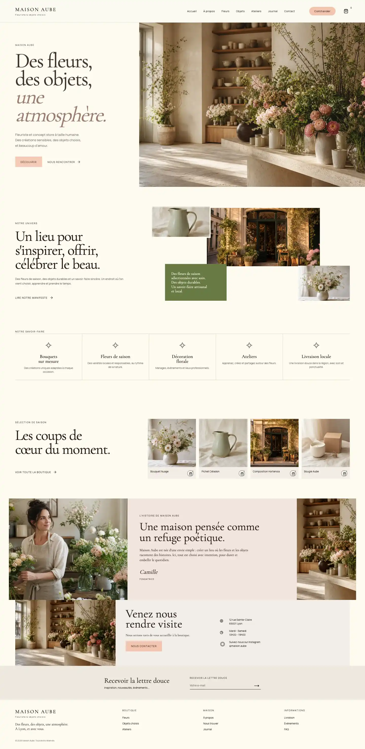 Capture du concept Maison Aube, hiérarchie de couverture et de contenu